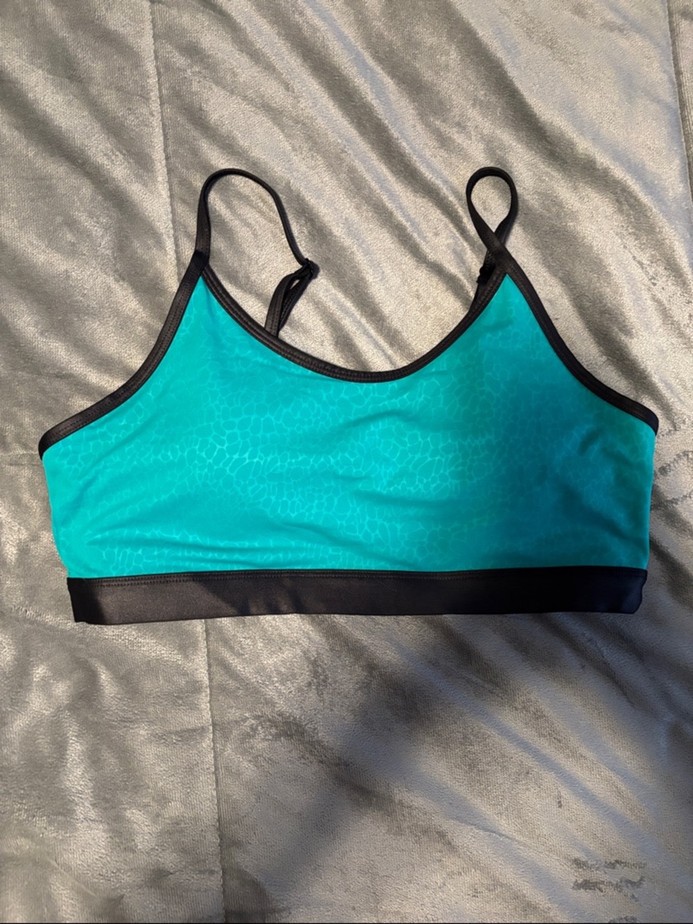 Zyia Teal and  Black Trim Seamless Bralette XXL